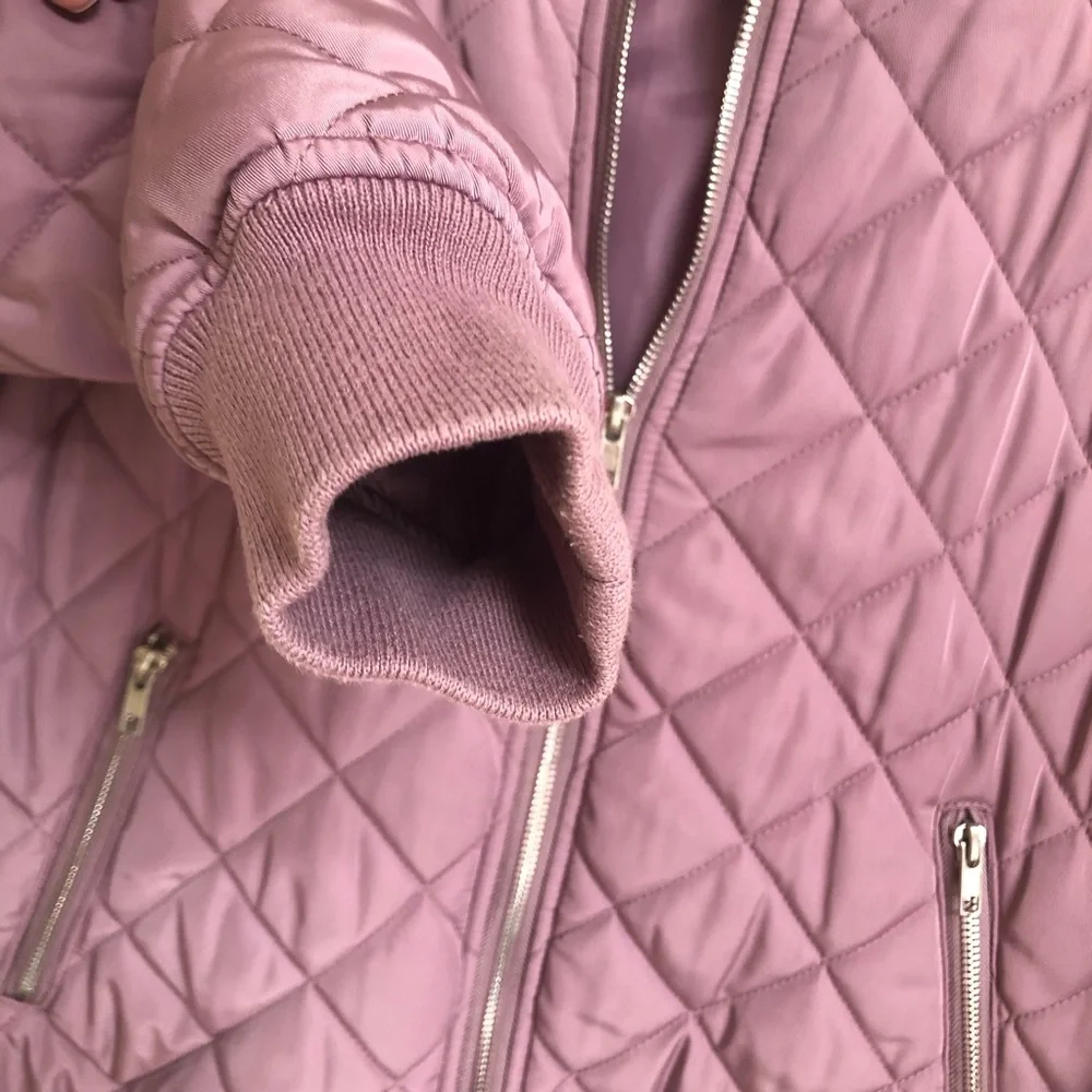 Forever 21 Quilted Jacket, Dusty Rose EUC - Picture 8 of 13